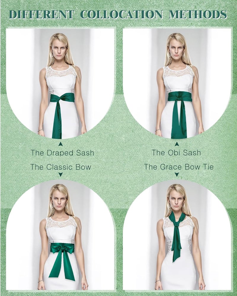Glitopper Women Satin Waist Belts Dress Sash Waist Belt for Special Occasion Bridal Wedding Prom Formal 3.5'' Wide - Image 5